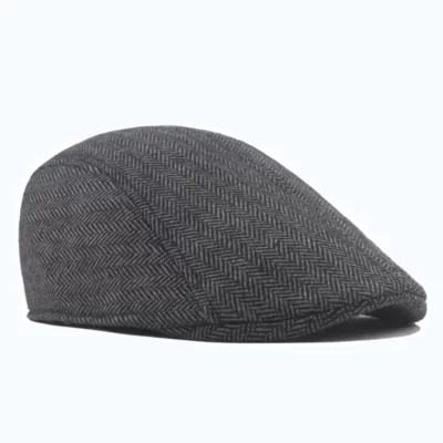 Flat cap - vintage donker grijs