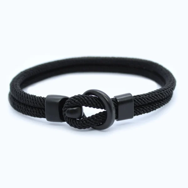 Heren armband touw - zwart