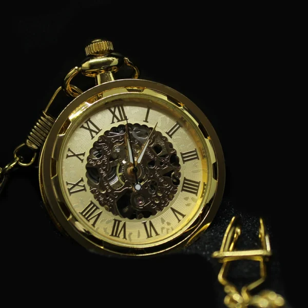 Gouden zakhorloge met ketting - tijdmeester