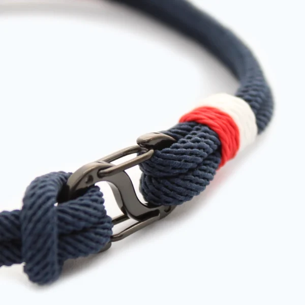 Heren armband touw - dubbele sluiting - navy