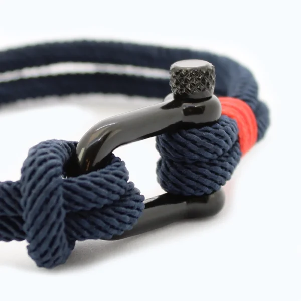 Scheepstouw armband – navy - detail